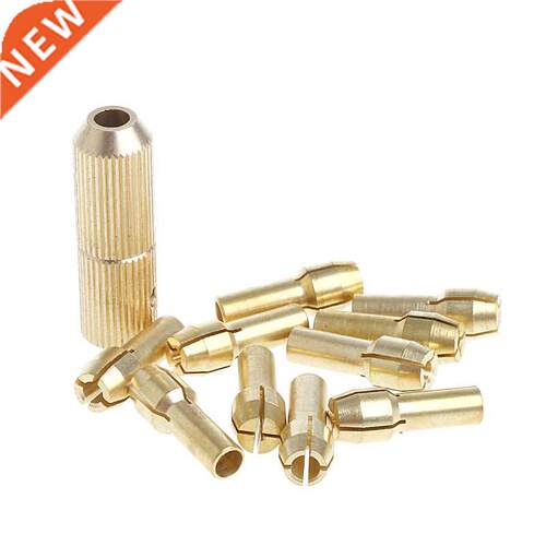 1+10Pcs 0.5-3.2mm Micro Twist Hand Drill Kit Chuck Electric
