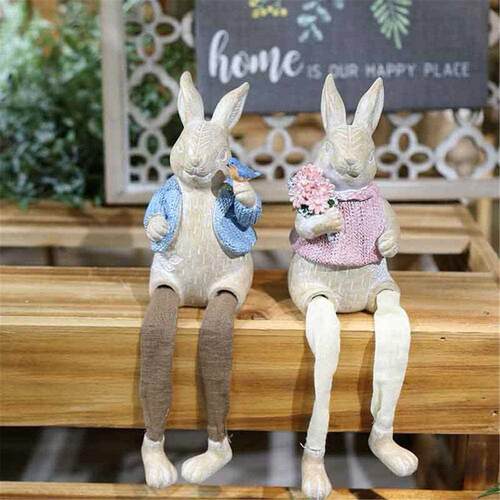 Cute Easter Rabbit Desk Decoration Fairy Garden Bunny