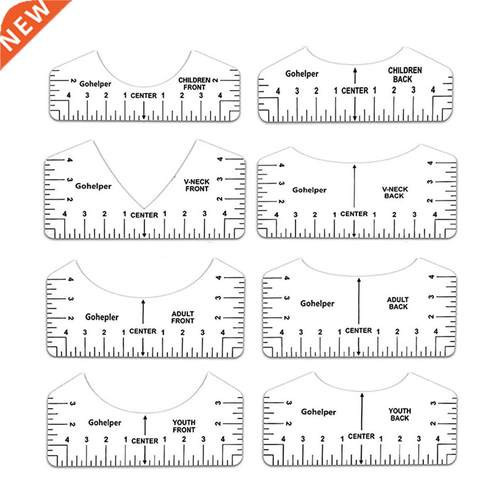 8Pcs T-shirt Guide Ruler V Neck Alignment Tool Tee Designing