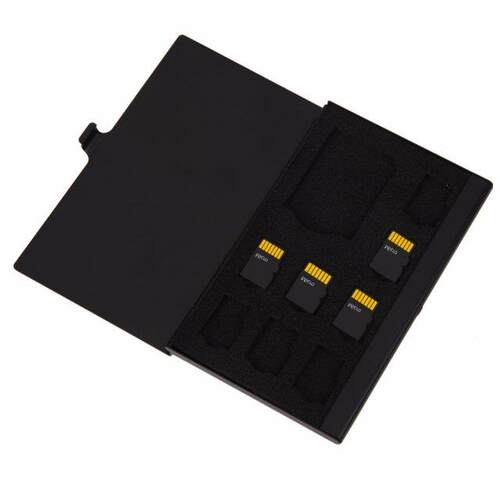 Portable Monolayer Aluminum 1SD+ 8TF Micro SD Cards Pin Stor