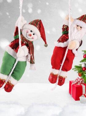 Scene Layout Reusable Xmas Rope Climbing Santa Claus Deer