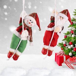 Scene Layout Reusable Xmas Rope Climbing Santa Claus Deer
