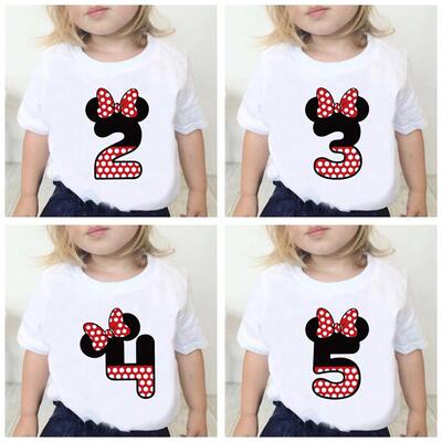 Minnie Mouse Birthday Girl Clothes Party Cartoon T Shirt For