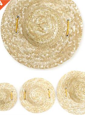 Straw Hat Spring Summer Sunhat for Kitten/Puppy Daily