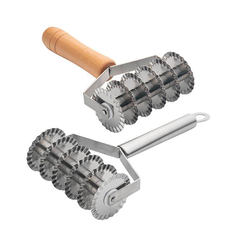 Stainless Steel 6 Wheel Dough Divider Cutter Roller Pizza