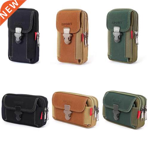 Casual Portable Mobile Phone Pouches Multi-zipper Men Waist