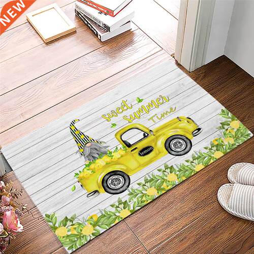 Farmhouse Gnome Stripes Lemon Car Doormats Home Kitchen