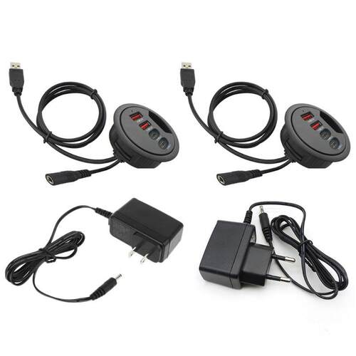 Mounting In-Desk 4 Ports USB .0+Type C Hub Adapter Multi Sp