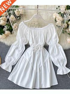 YuooMuoo Early Autumn Dress 2022 Retro Gothic Women White Bl