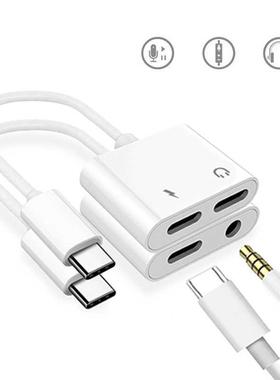 2 in 1 US C Male to 3.5mm Headphone Type-C Earphone Jack Ad