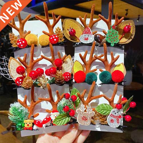 New Christmas Antler Hair Clips Deer Ear Hairpins Christmas