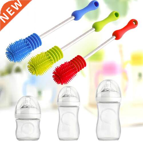 2Pcs Washing Cleaning baby bottle brush Rotary Hand