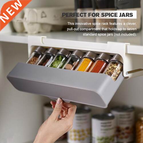 Home Kitchen Self-adhesive Wall-mounted Under-Shelf Spice