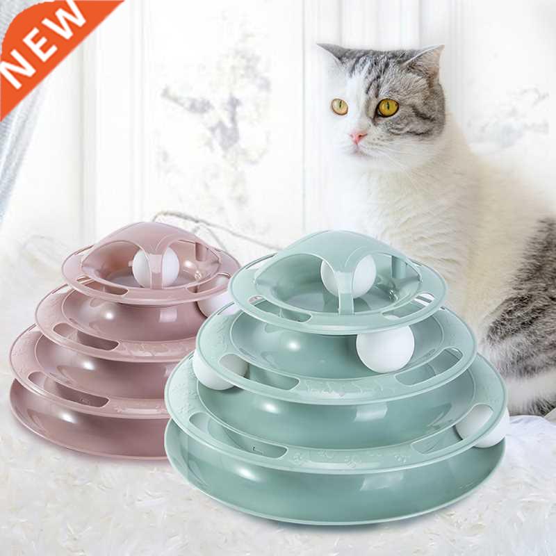 3/4 Levels Cat Toy Tower Tracks Cat Toys Interactive Cat Int