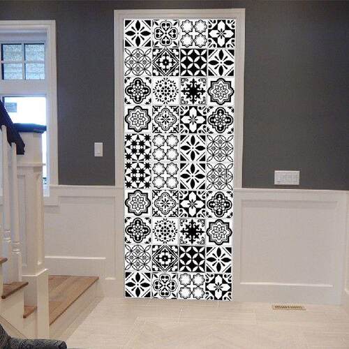 Black and White Creative Door Stickers Wooden Door Home