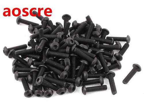 100Pcs Black M2 M2.5 M M4 Thread Dia. Alloy Steel Hex Socke