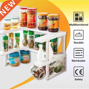 New Stackable Spice Storage Shelf Adjustable Expandable
