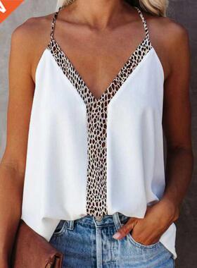 2022 Women Tank Tops Sexy Deep V-Neck Sleeveless Casual Fema