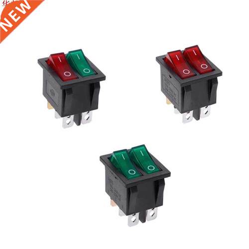 Dual Boat Rocker Switch 6 Pin On-Off With Green Red Light 20