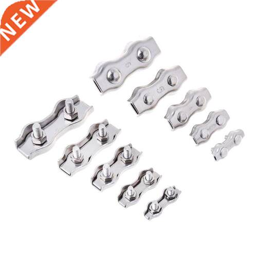 2pcs stainless steel wire rope clamps double clamping cable