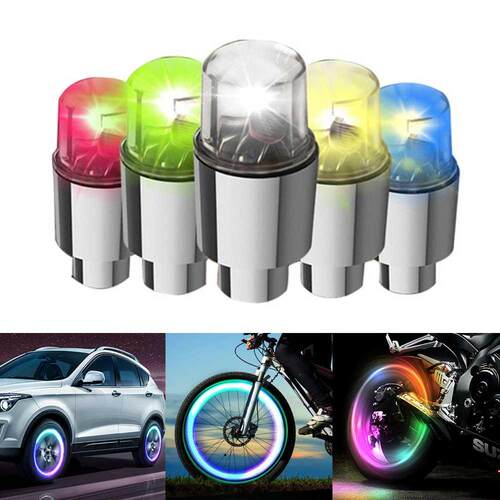 MTB Bike Valve Light Neon Bike Spoke Light Wheel Tire Nozzle
