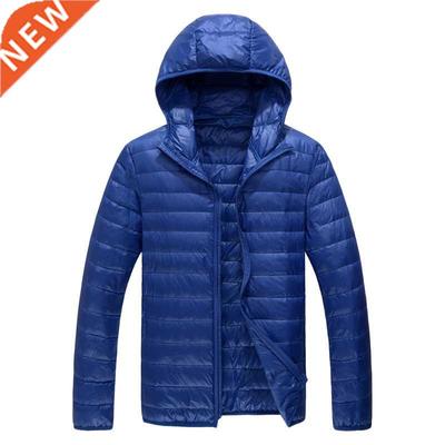 New Brand Autumn Winter Light Down Jacket Men's Fashion Hood