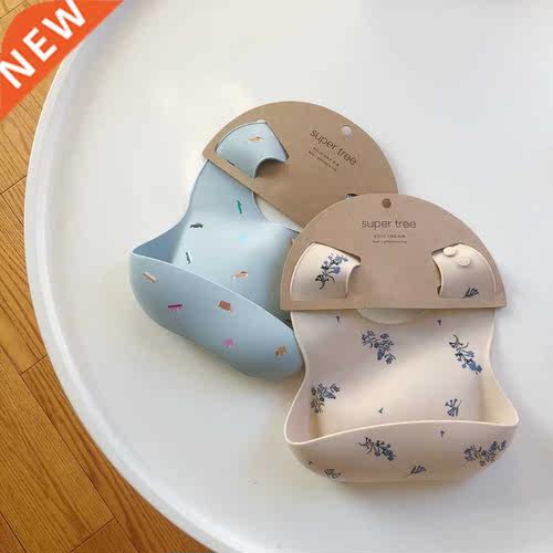 Ins Style Print Baby Bibs Waterproof Soft Silicone Baby Feed
