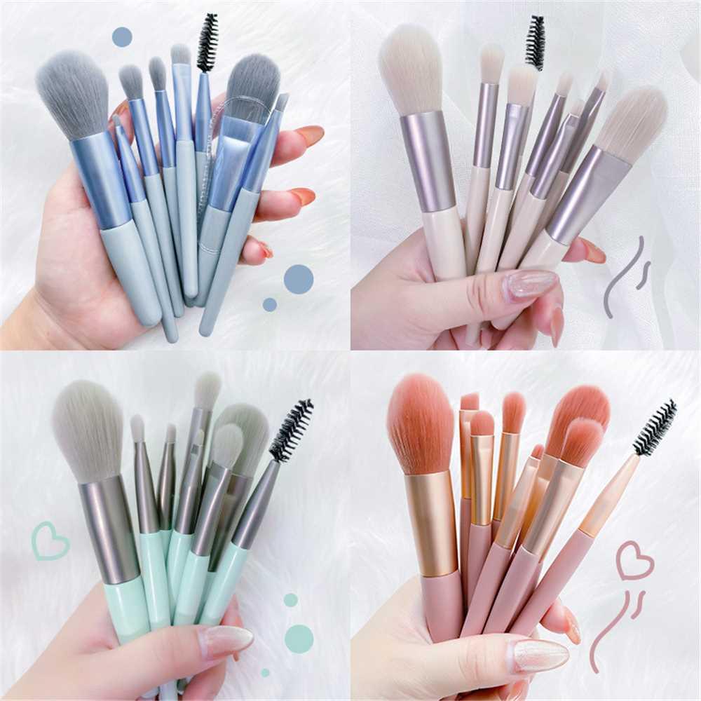 8PCS Portable Makeup Brushes Set Face Eye Lip Eyeshadow Eyeb