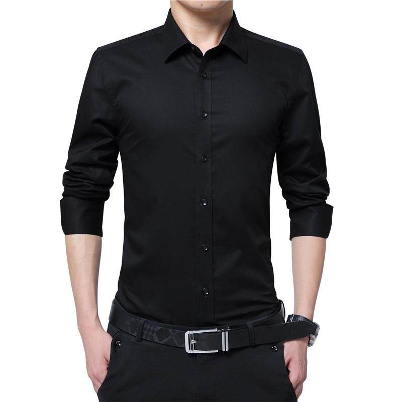 Men Dress Shirt Fashion Long Sleeve Business Social Shirt Ma
