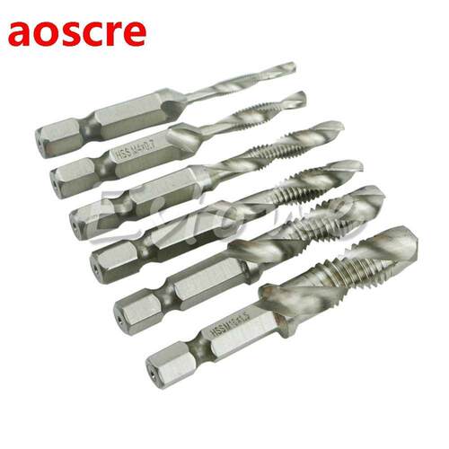 6Pcs High Speed HSS achine Screw Thread etric Plug Hand Ta