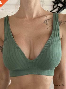 Women Seamless Sports Crop Top Sexy Bra Female Tube Tops Dee