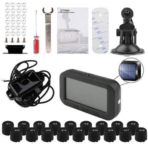 LCD Tire Pressure Monitoring System Solar TPMS External Wate