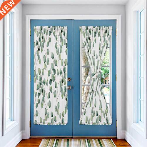 Watercolor Vine Green Fresh Window Curtain for Living Room
