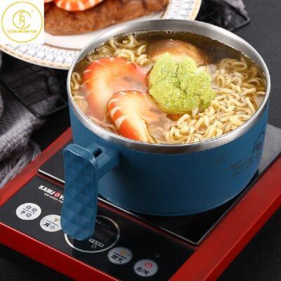 1.L 04 Stainless Steel Noodle Bowl with Handgrip and Lid