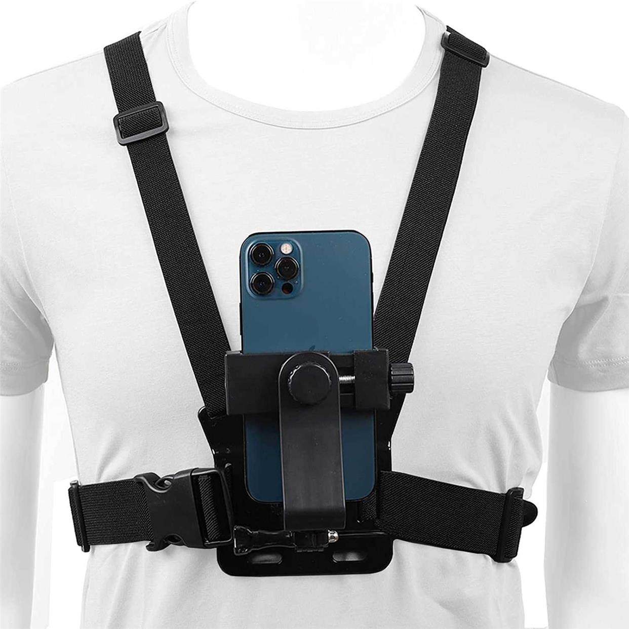 Mobile Phone Chest Mount Harness Strap Holder Cell Phone Cli