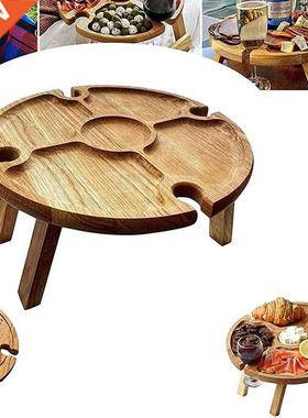 Mesa de Picnic plegable de madera para exteriores con soport
