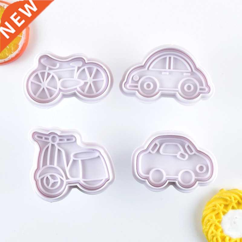 4Pcs Car Plane Motorcycle Bicycle Cookie Cutter Biscuit