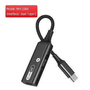 Dual Type C to 3.5mm Jack Earphone Adapter For