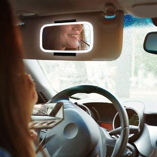 Car Cosmetic Mirror Stainless Steel Portable Sun-Shading