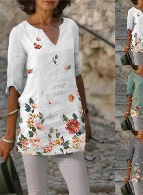 shirt women Long Sleeve shirts Lapel ladies Blue for Tops