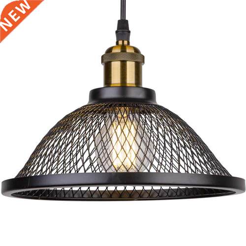 Vintage Retro Black Iron Net-Cage Kitchen Pendant Light E27