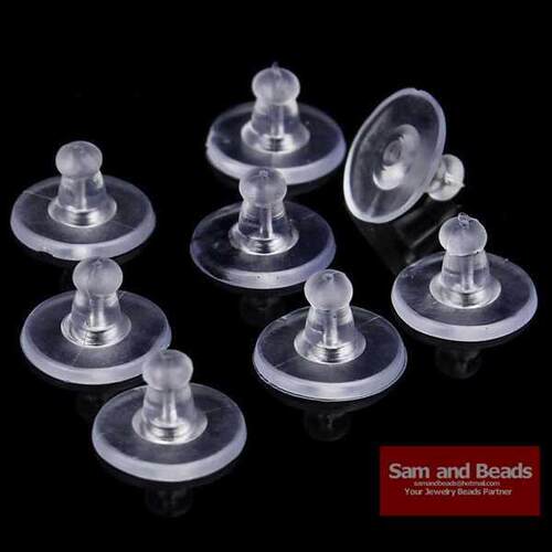 100pcs/lot Earrings Jewelry Accessories Rubber Back silicon