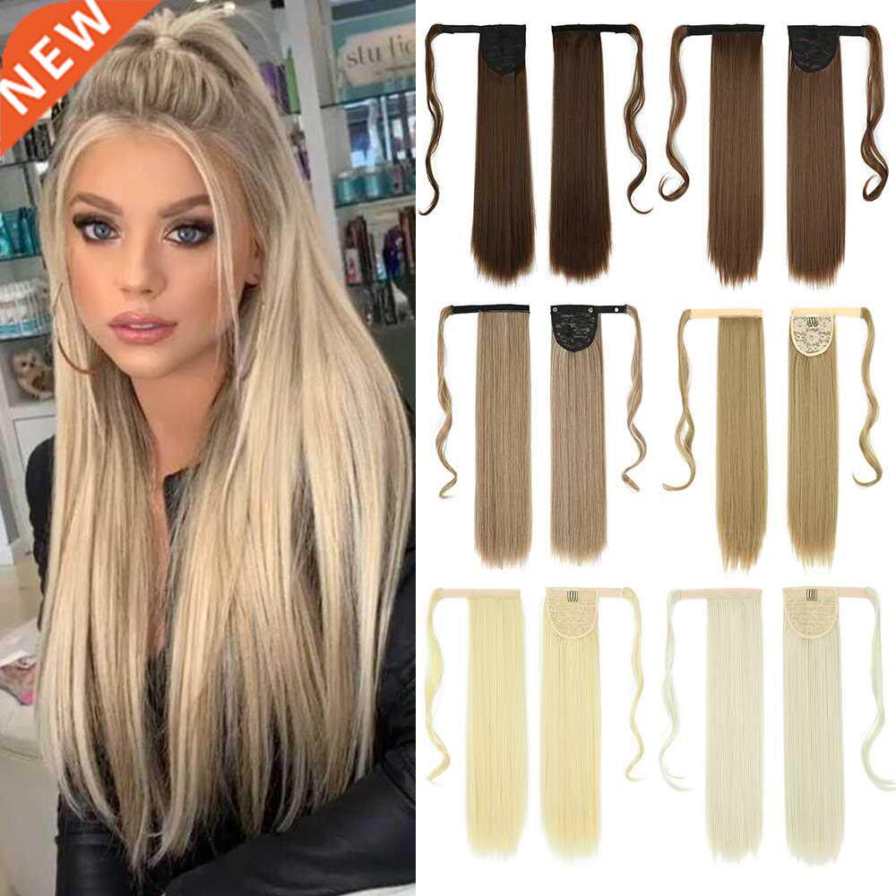 My-Diva Long Straight Heat Resistant Synthetic tail Hair Ext