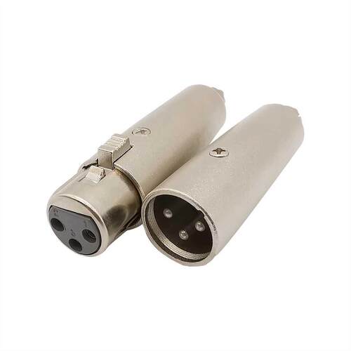 Metal 3 Pin RCA Male Plug to 3Pin XLR Female Socket Connecto