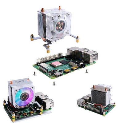 RGB LED ICE-Tower CPU Cooling Fan Cooler For Pi Super Coolin