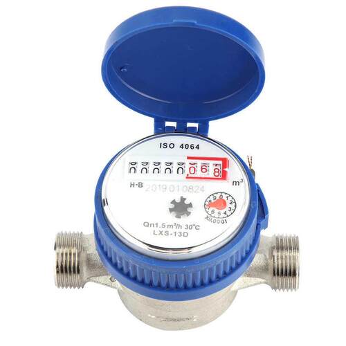 Copper 1.5m/h 0-40 Degree Mechanical Water Meter 15mm 1/2 i