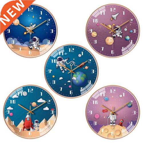 Universe Astronaut Wall Clock Mute Time Clocks Hang