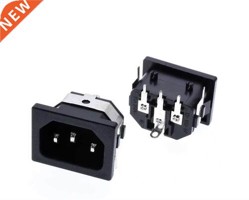 IEC 60320 C14 PCB mount AC Receptacle socket inlet Snap-In M