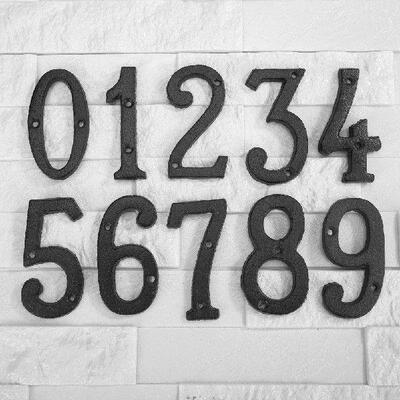 Retro D Metal Digital Arabic Numbers Cast Iron House Sign