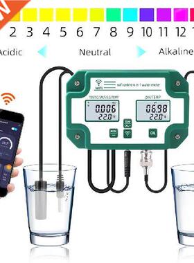 6-in-1 Water Quality Tester with App PH/TDS/EC/SG/Salt/Temp
